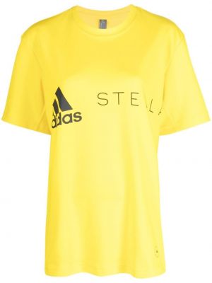 Trykt bomull t-skjorte Adidas By Stella Mccartney gul