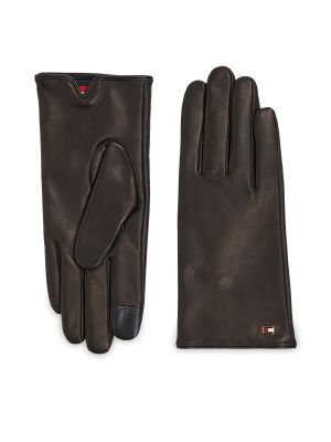 Δερμάτινα γάντια Tommy Hilfiger μαύρο
