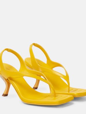 Leder sandale Gia Borghini gelb