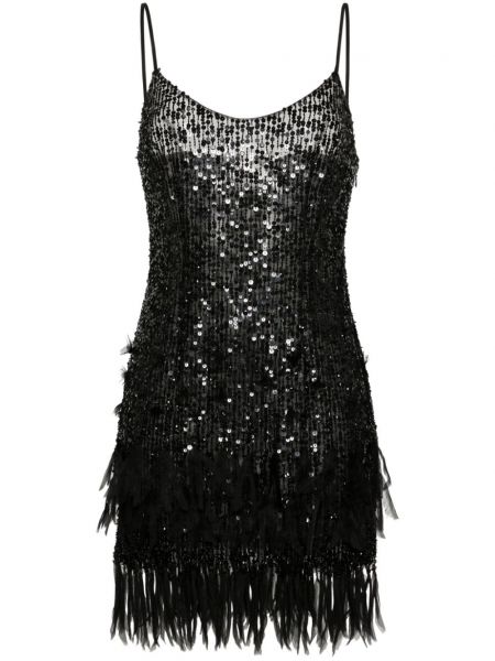 Κοκτέιλ φόρεμα με λαιμόκοψη v Elisabetta Franchi μαύρο