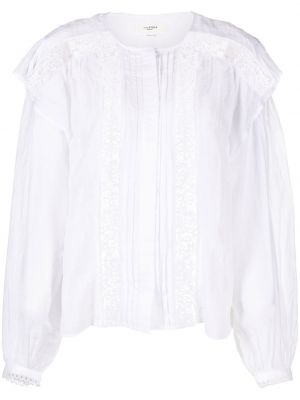 Bluza s čipkom Marant Etoile bijela