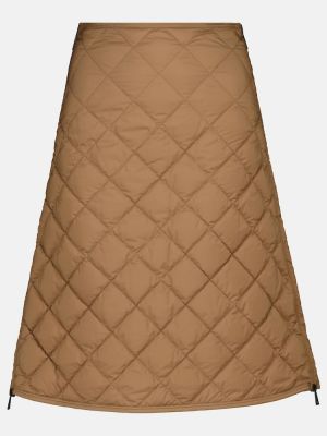 Prešívaná midi sukňa s vysokým pásom Moncler béžová