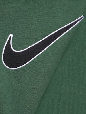 Bavlnená fleecová mikina s kapucňou Nike zelená