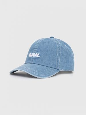 Bombažna kapa z zvezdico G-star Raw modra