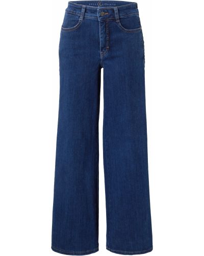 Bavlnené džínsy s vysokým pásom na zips Mac - modrá