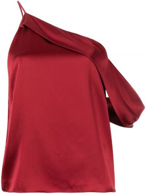 Drapiruotas asimetriškas palaidinė be rankovių Michelle Mason raudona