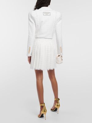 Mini falda de tweed Balmain blanco