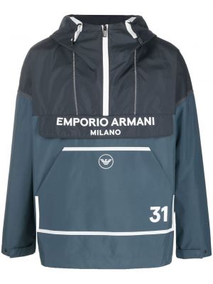 Jakna s kapuco Emporio Armani modra