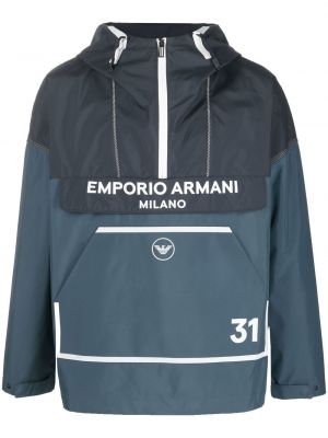 Kurtka z kapturem Emporio Armani niebieska