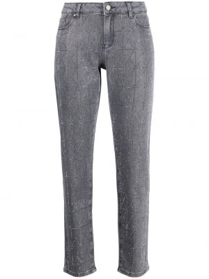 Straight leg jeans con stampa Karl Lagerfeld grigio