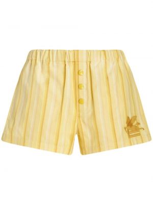 Prugaste kratke hlače s gumbima s printom Etro žuta