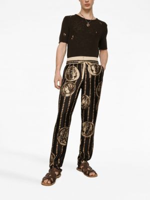 Průsvitné tričko s oděrkami Dolce & Gabbana hnědé