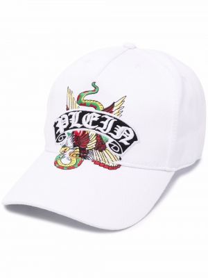 Brodert cap Philipp Plein hvit