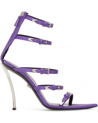 Sandale din satin cu toc cu toc înalt Versace violet