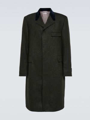 Vilnonis paltas Thom Browne žalia
