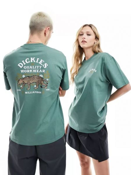 Тигровая футболка с принтом Dickies зеленая