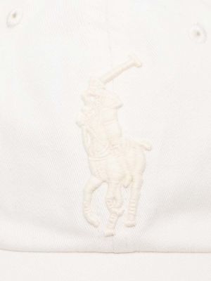 Bavlněná kšiltovka s aplikacemi Polo Ralph Lauren bílá