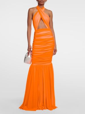 Dlouhé šaty Norma Kamali oranžové