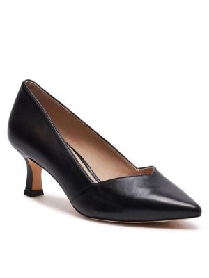 Полуотворени обувки с ток с ток Caprice черно