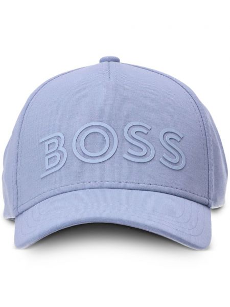 Baskılı pamuklu beyzbol şapkası Boss mavi