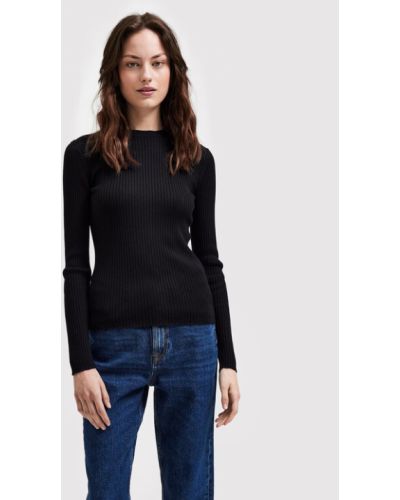 Slim fit pulóver Selected Femme fekete