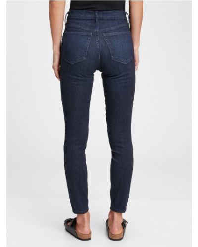 Skinny džíny s vysokým pasem s kapsami Gap modré