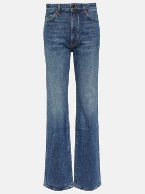 Прямые джинсы с высокой талией Khaite синие