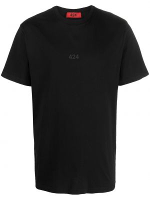 Памучна тениска 424 черно