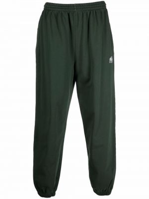Памучни спортни панталони с принт Balenciaga зелено