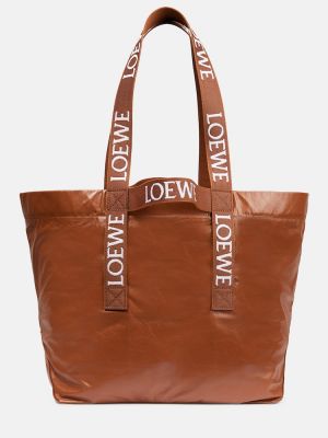 Kožená nákupná taška Loewe hnedá