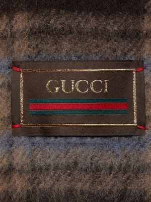Kostkovaný vlněný kabát Gucci