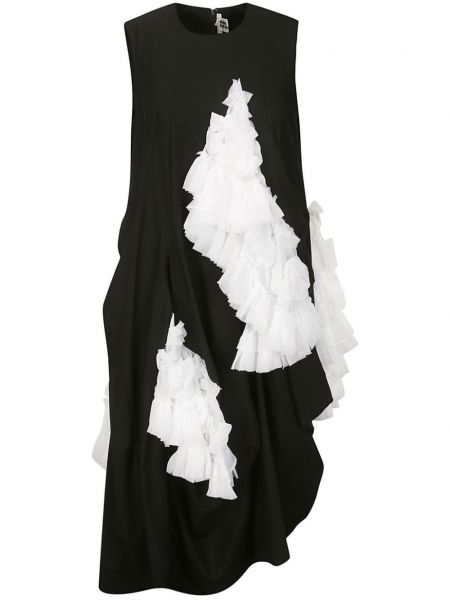 Asymetrické šaty s volánmi Noir Kei Ninomiya