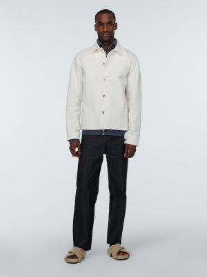 Bavlněná džínová košile Jil Sander bílá