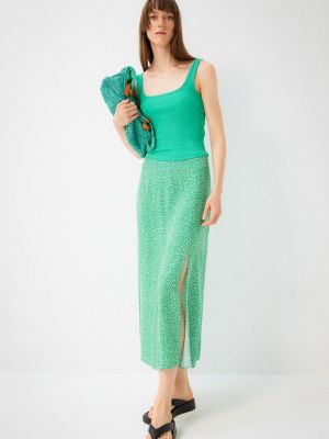 Gėlėtas midi sijonas Defacto žalia
