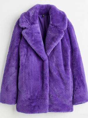 Плюшевая куртка H&m фиолетовая
