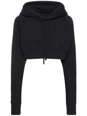 Kokvilnas kapučdžemperis džersija Mm6 Maison Margiela melns