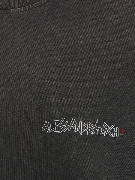 Džerzej tričko s potlačou s krátkymi rukávmi Alessandra Rich sivá