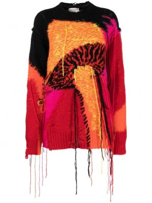 Пуловер с кръгло деколте Alexander Mcqueen оранжево
