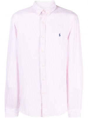Πουπουλένιο λινό πουκάμισο με κουμπιά Polo Ralph Lauren