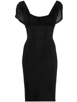 Drapované puzdrové šaty Herve L. Leroux čierna