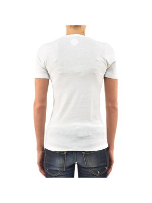 Koszulka skórzana Dsquared2 biała