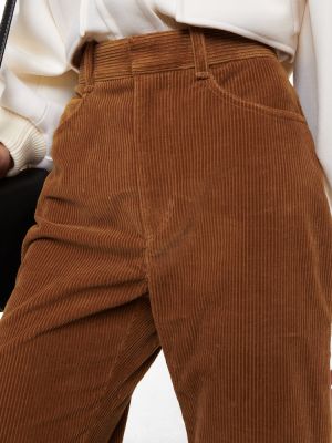 Manšestrové kalhoty s vysokým pasem Chloã© hnědé