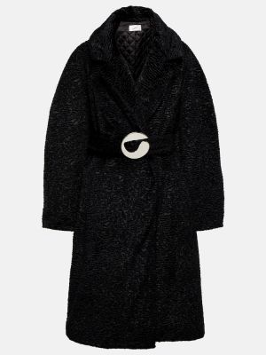 Manteau de fourrure oversize Coperni noir