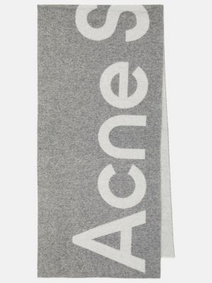 Шерстяной шарф Acne Studios серый