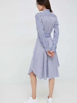 Bavlněné mini šaty Lauren Ralph Lauren modré