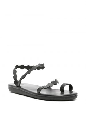 Dabīgās ādas sandales bez papēžiem Ancient Greek Sandals melns