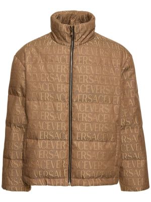 Bavlnená páperová bunda Versace hnedá