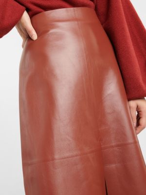 Kožená sukňa Chloã© hnedá
