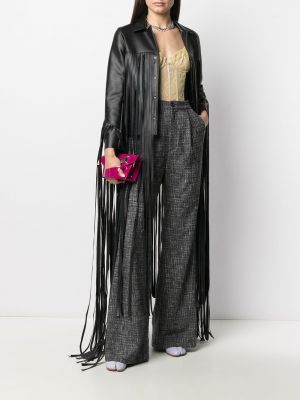 Pantalones de cintura alta de tweed Natasha Zinko gris