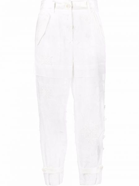 Прозрачни панталон Sacai бяло